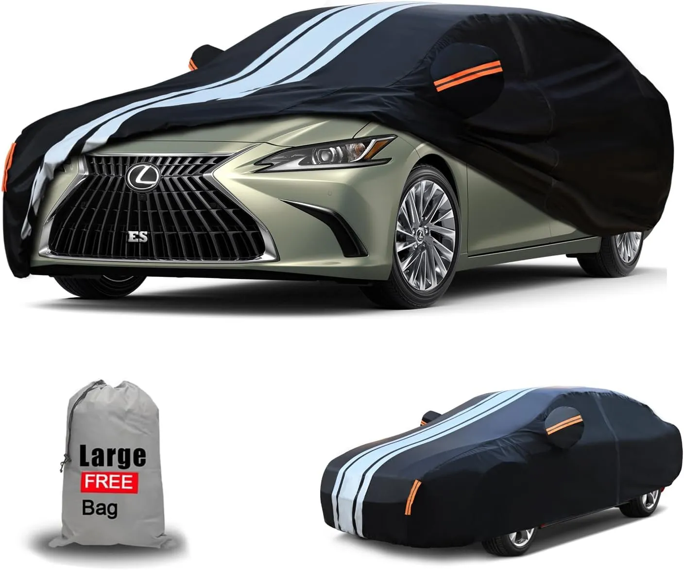 Car Cover Custom Fit for Lexus ES ES300 ES330 ES350 ES300h Outdoor/Indoor Full Car Cover, with Towel/Dust Bag. All Weather Waterproof Rain Snow UV Sun Protector.