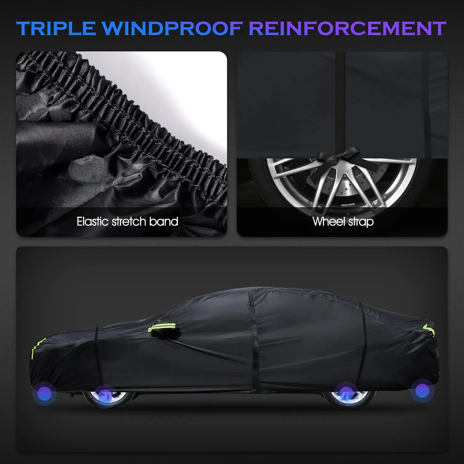 Car Cover Custom Fit for Toyota Camry 1996-2025,6 Layers Truck Cover Waterproof All Weather for Automobiles,Outdoor Full Exterior Cover,Rain, Sun, Wind Protection,Black