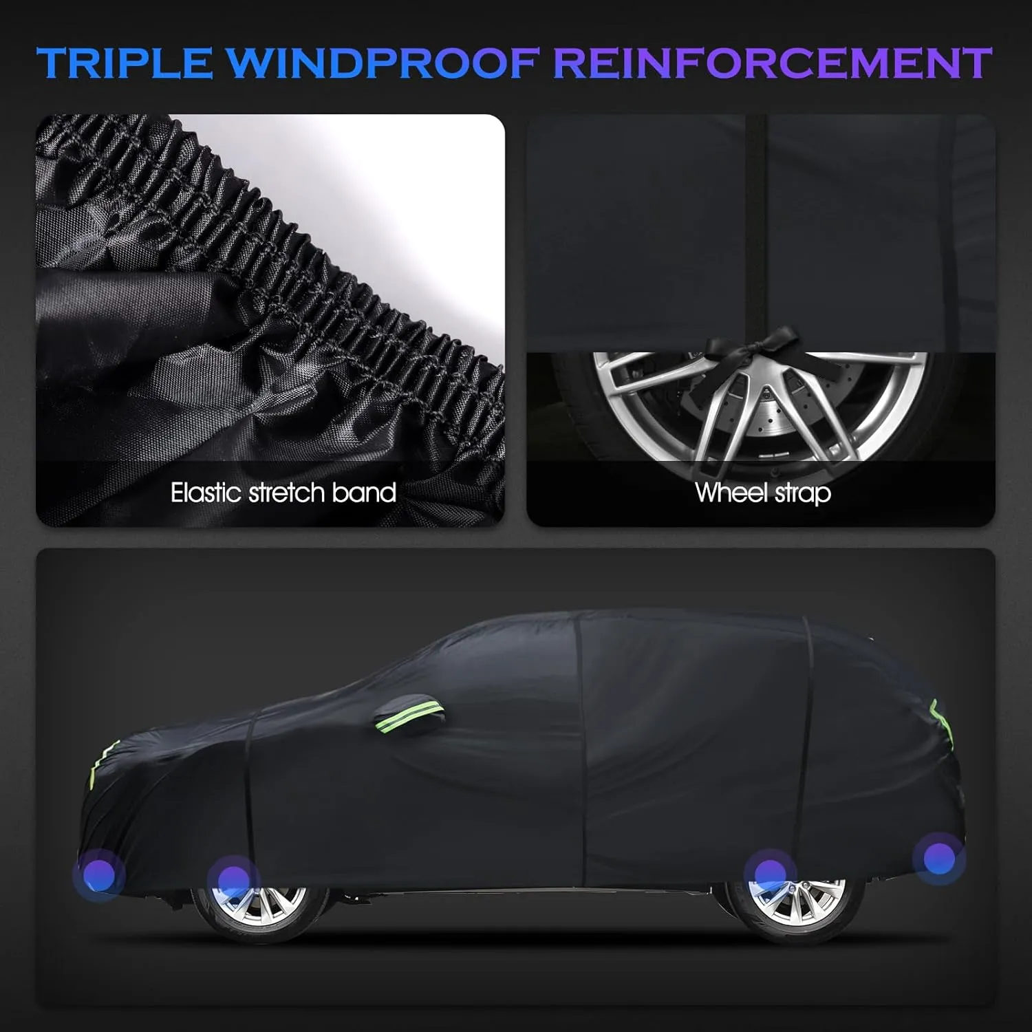 Car Cover Custom Fit for Toyota RAV4 1996-2025,6 Layers Truck Cover Waterproof All Weather for Automobiles,Outdoor Full Exterior Cover,Rain, Sun, Wind Protection,Black