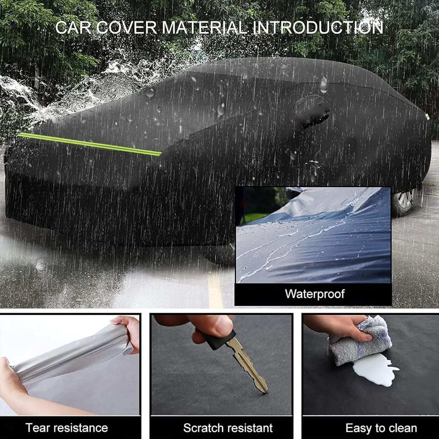 Car Cover is waterproof all-weather, wind, snow, ultraviolet rays, bird droppings, not easy to break, safe parking at night, compatible with Daimler V8-250 Xj Series Xj12 ( Color : A , Size : Xj12 )