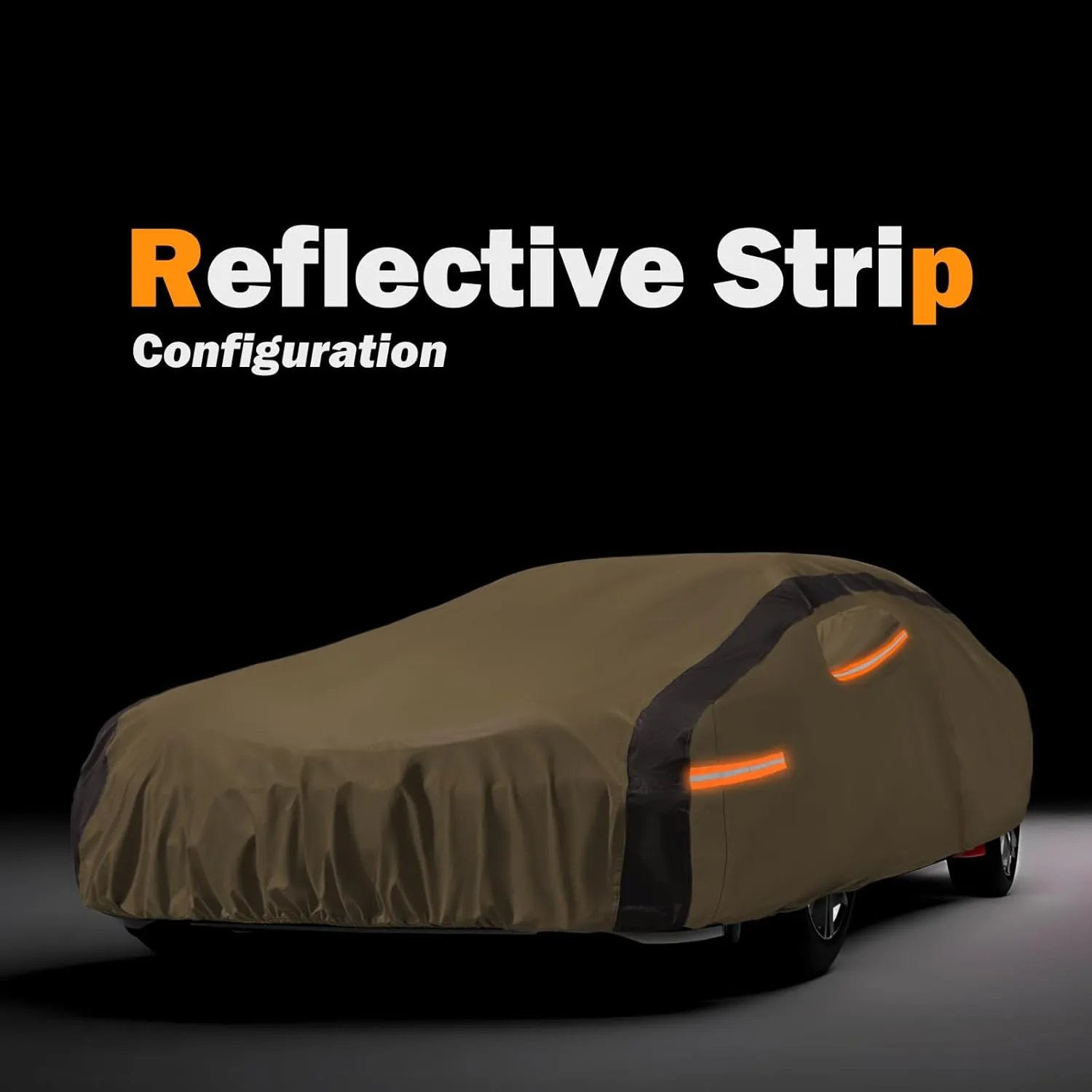 Car Cover Waterproof All Weather Compatible with Chevy Corvette C4 C5 C6 C7 C8, Outdoor Anti-UV Sun Rain Protection Full Exterior Cover (Camel with Brown)