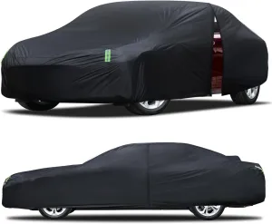 Car Cover Waterproof All Weather for Automobiles, Size A4 Universal Fit for Sedan Dodge Charger, Lincoln mkz, Hyundai Genesis, Ford Taurus, Buick Lacrosse, Mercedes Benz S-Class etc.(199 to 208 inch)