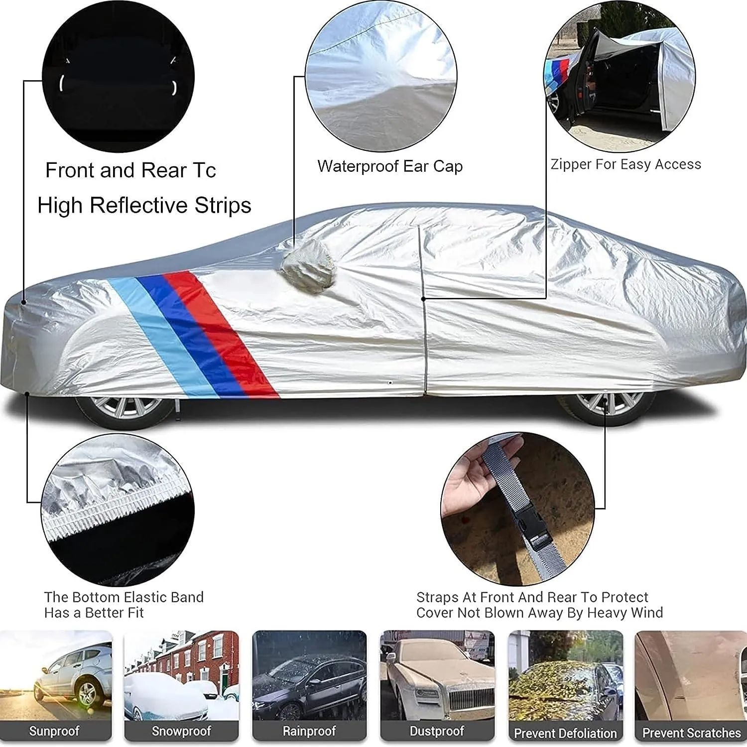 Car Cover Waterproof Compatible with Chevrolet N200/N300/National/Nexia,Outdoor Car Covers All Weather Waterproof Breathable Large Car Cover with Zipper,Custom Full Car Cover for Snow Rain Protection