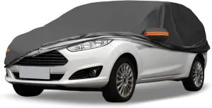 Car Cover Waterproof Custom Fit for Ford Fiesta Notchback 2008-2022 All Weather for Automobiles Outdoor Snow Sun Dust UV Protection Full Exterior Cover with Door Zipper