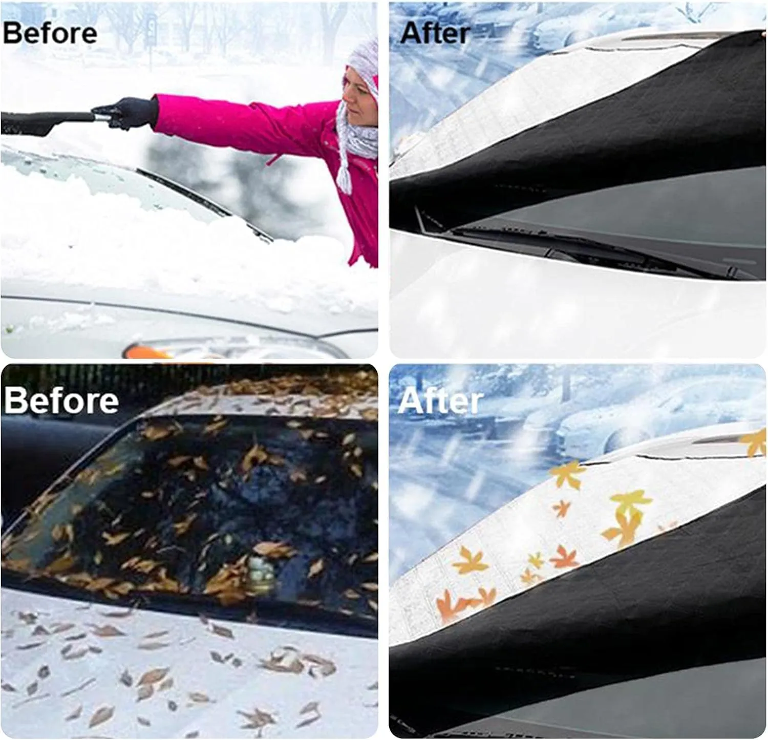 Car Windshield Cover Compatible with Alfa Romeo Stelvio,Motors Sunshade Snow Protection Cover UV Protection Oxford Cloth Windshield Car Cover Waterproof with Side Wing Earmuffs