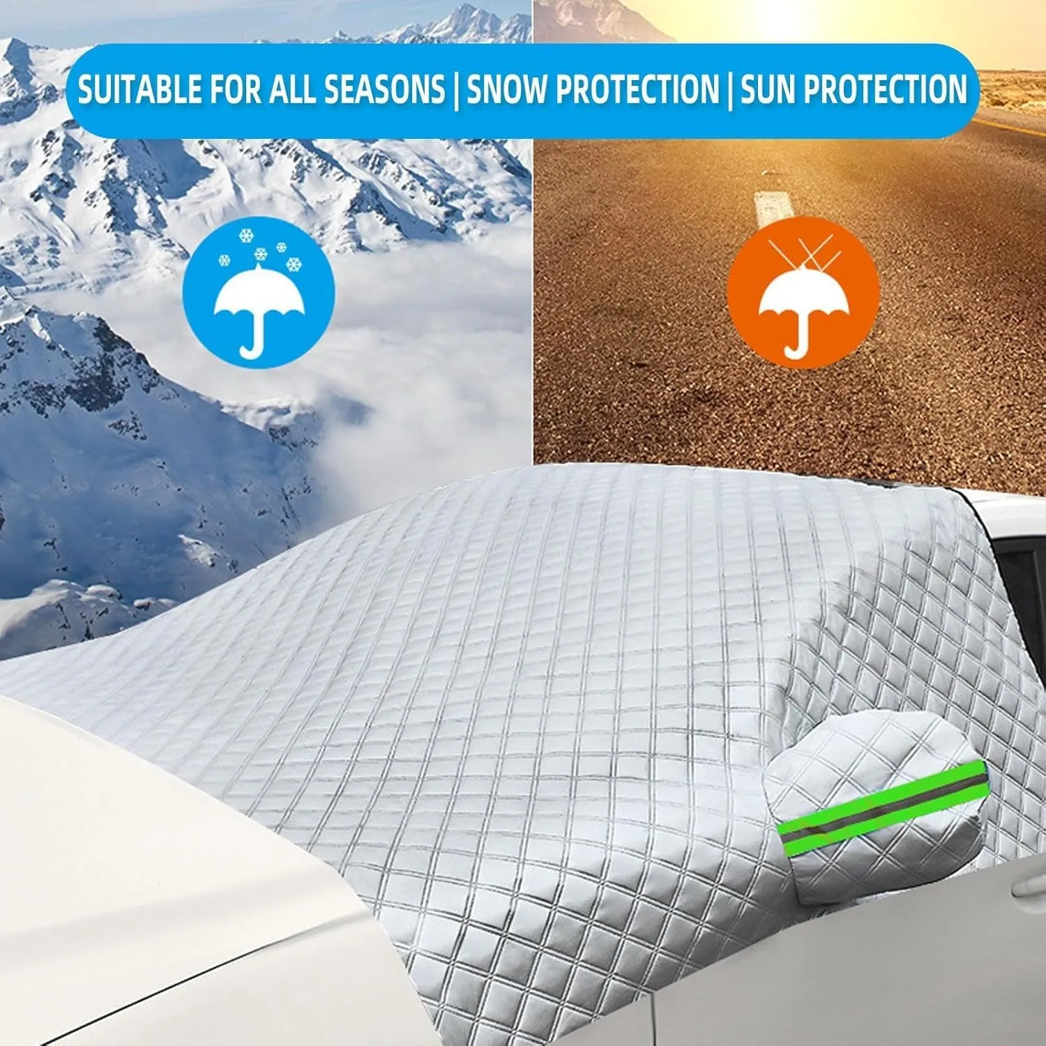 Car Windshield Cover Compatible with Alfa Romeo Stelvio,Motors Sunshade Snow Protection Cover UV Protection Oxford Cloth Windshield Car Cover Waterproof with Side Wing Earmuffs