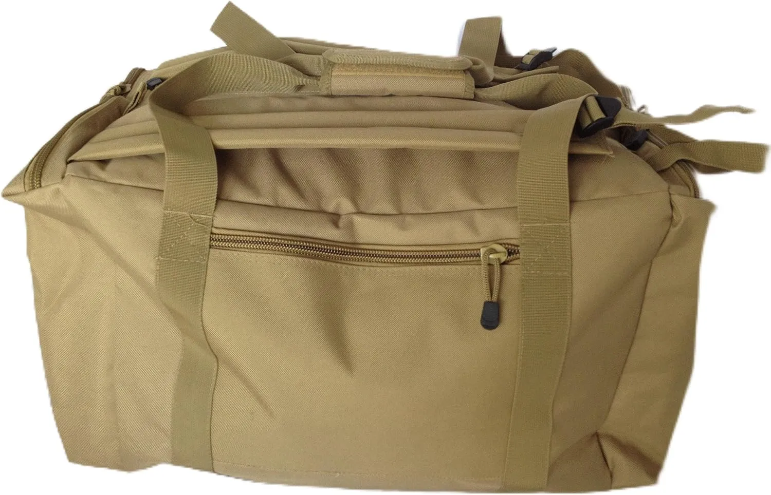 Cargo Travel Duffel Bag with Shoulder Straps (Small, Tan Brown)