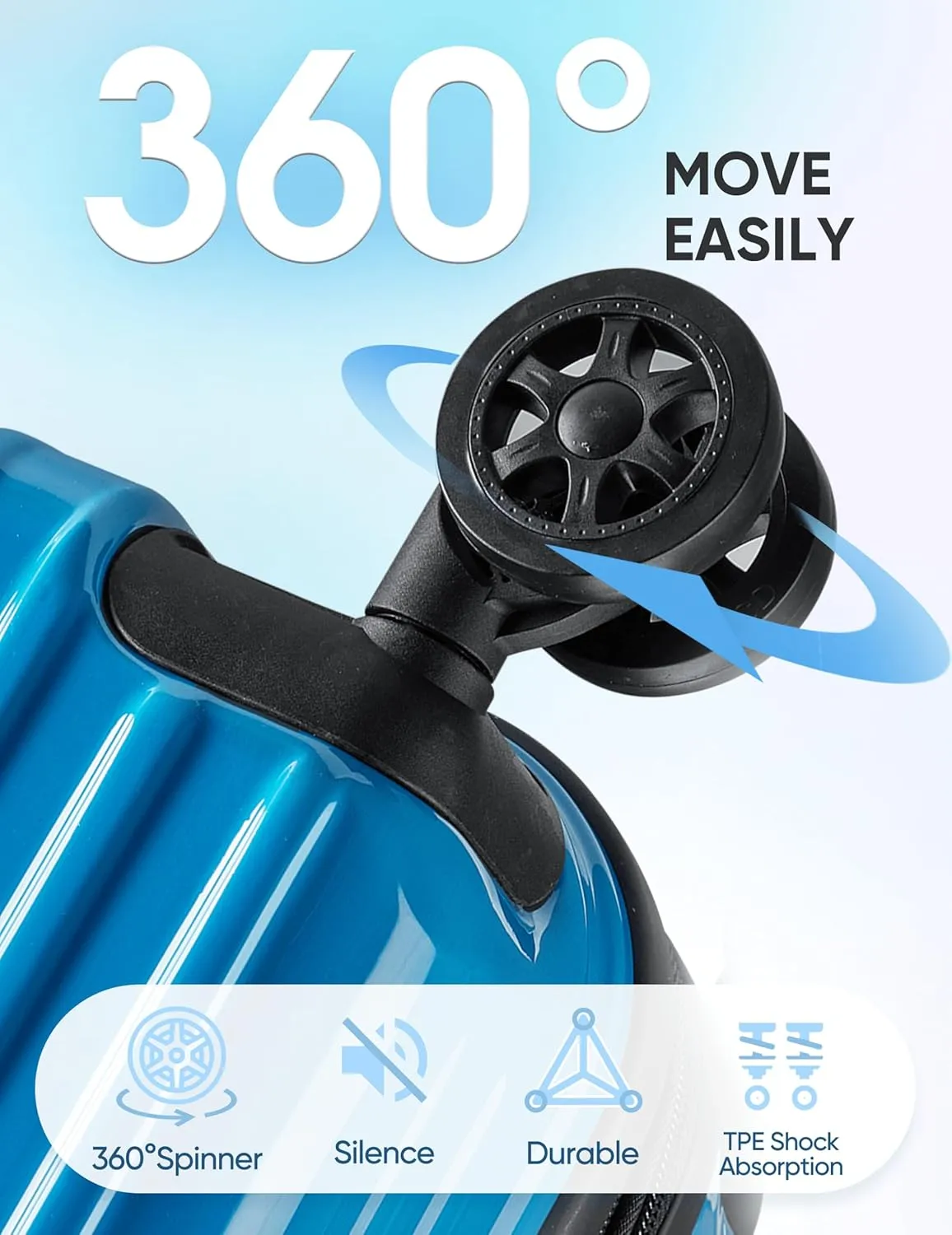 Carry on Luggage - Airline Approved Suitcases with Spinner Wheels, Built-In TSA Lock，Hard Shell Expandable Suitcases