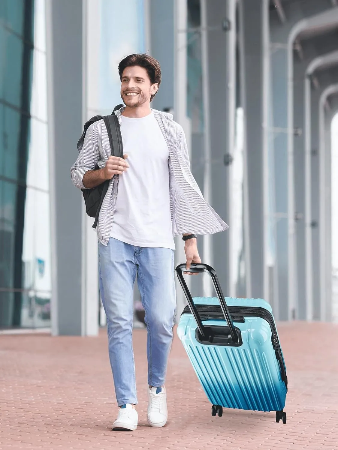 Carry on Luggage - Airline Approved Suitcases with Spinner Wheels, Built-In TSA Lock，Hard Shell Expandable Suitcases