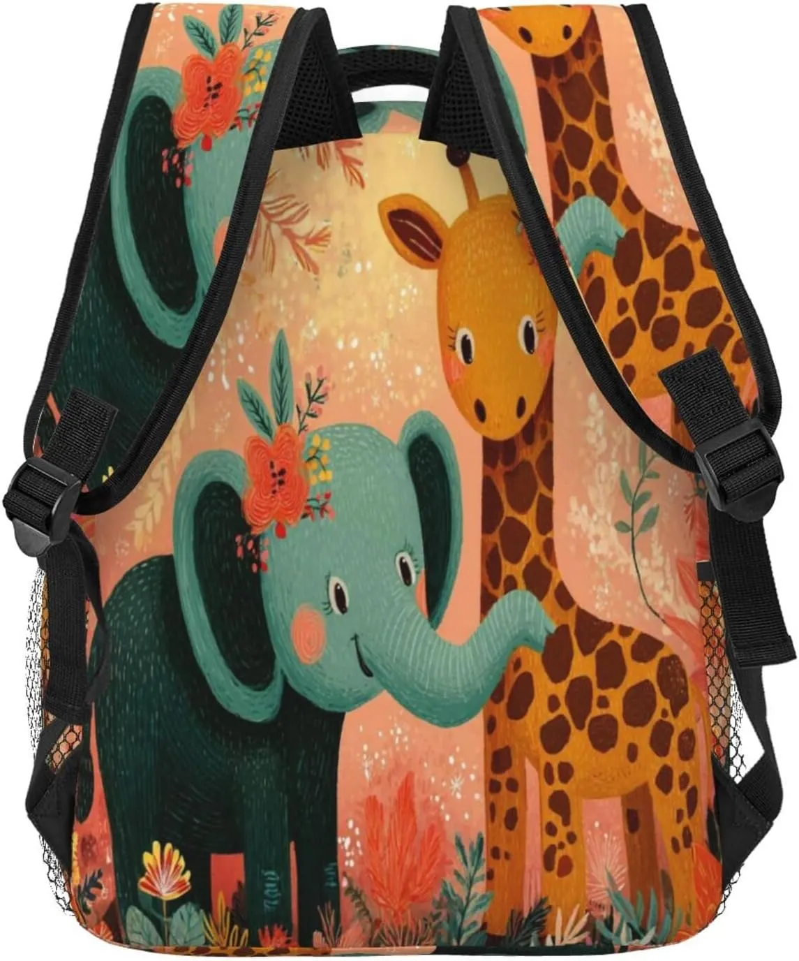 Cartoon Elephant And Giraffe Practical Backpack For Trekking Women/Female Gift
