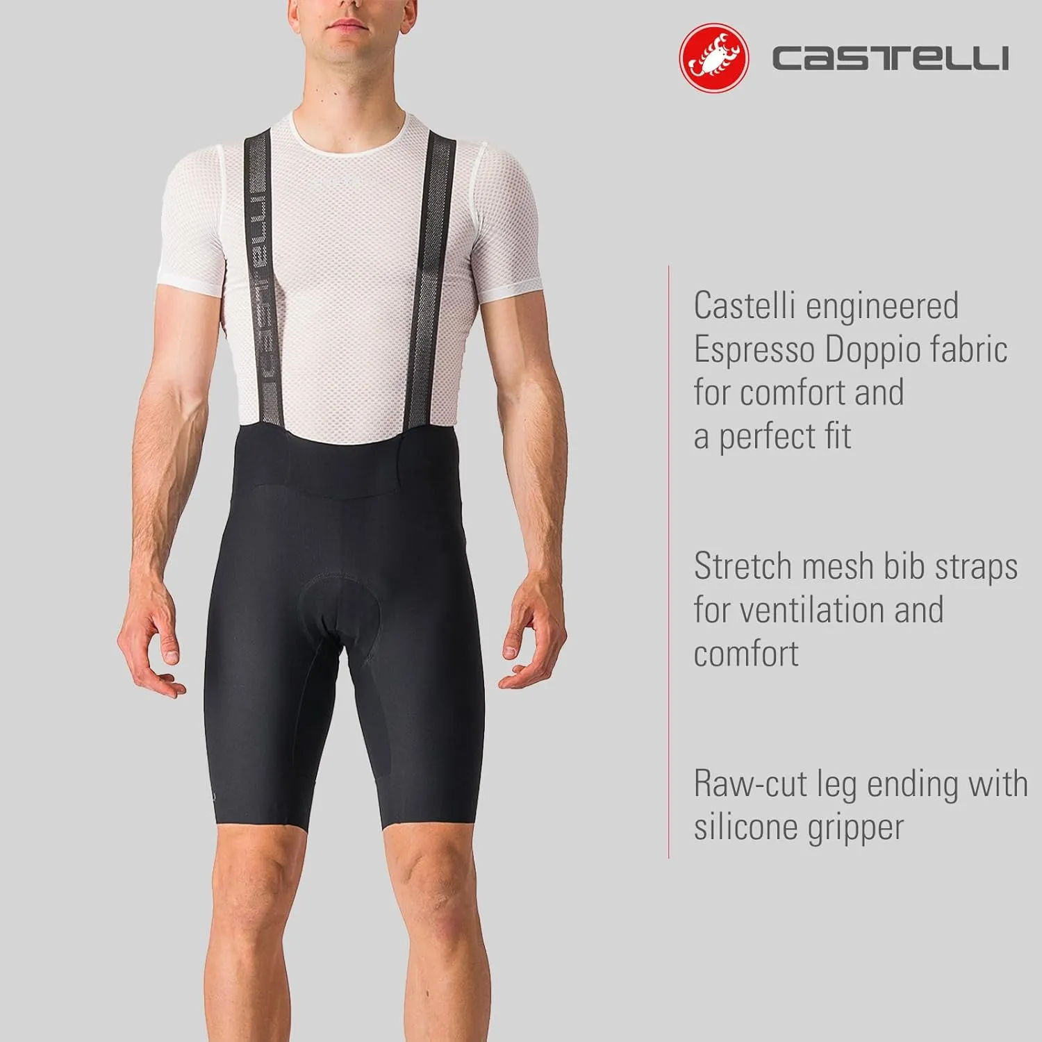 CASTELLI Men’s Espresso Bibshort for Road and Gravel Biking I Cycling