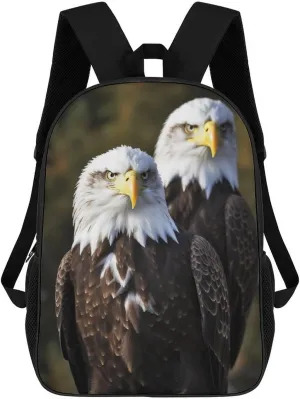 Casual Backpack for Men Women Waterproof Lightweight Daypack Travel Laptop Bag White Head Eagle