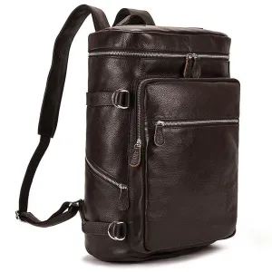 Casual Leather Backpack Crazy Horse Vintage Style for Men