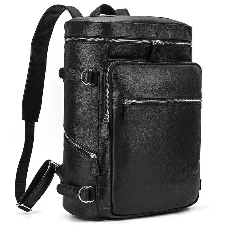 Casual Leather Backpack Crazy Horse Vintage Style for Men