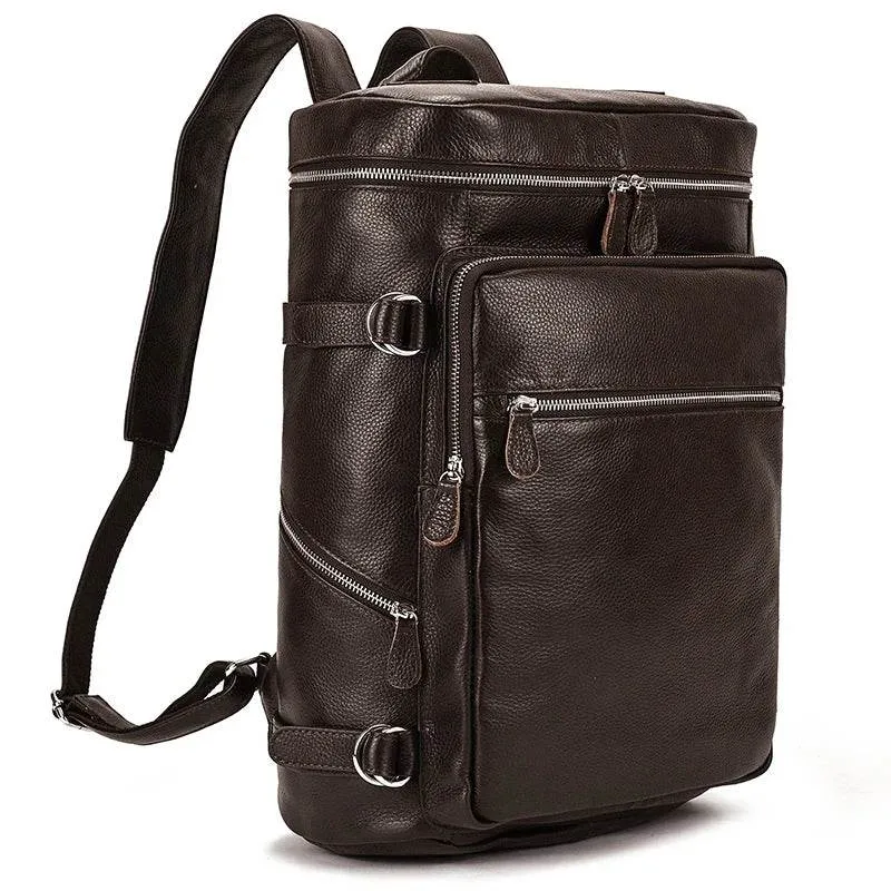 Casual Leather Backpack Crazy Horse Vintage Style for Men