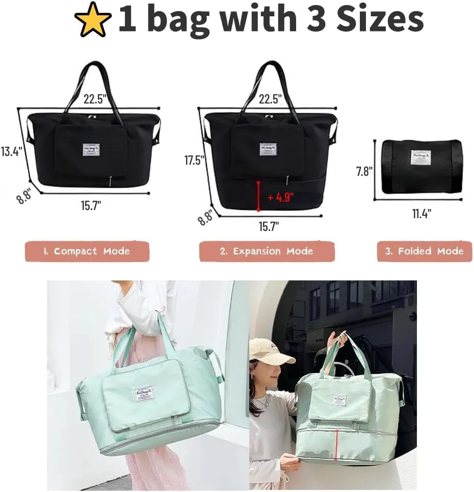 Casual Travel Makeup Bag, Foldable and Expandable Large Capacity Toiletry Travel Bag with Dividers, Makeup Organizer (pink)