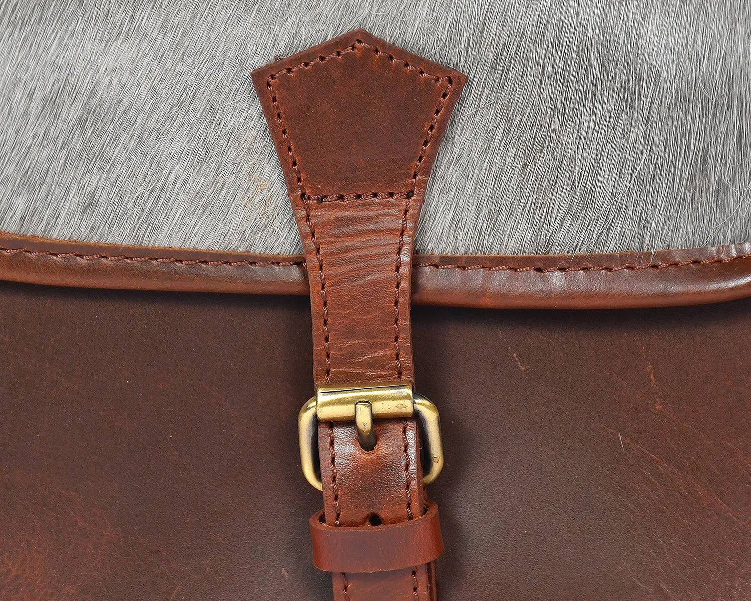 Celtic brown color leather with grey hair on leather sling bag for women and girls | Party wear, Art: BG-1156