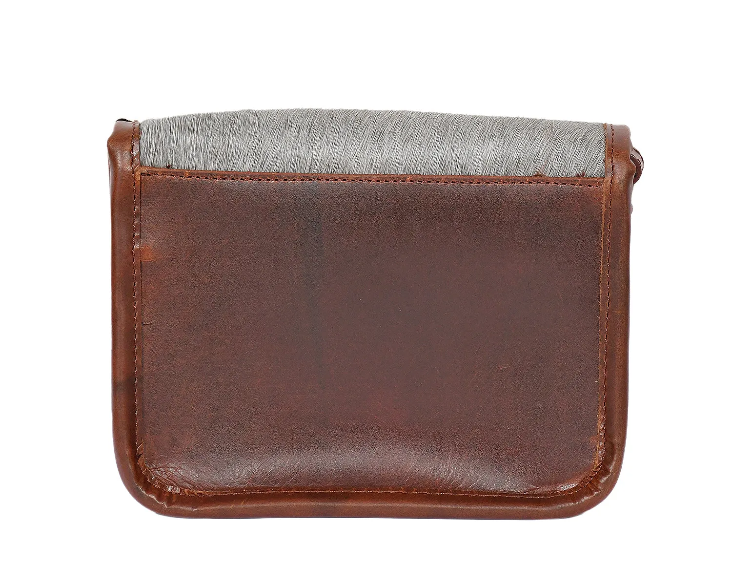 Celtic brown color leather with grey hair on leather sling bag for women and girls | Party wear, Art: BG-1156