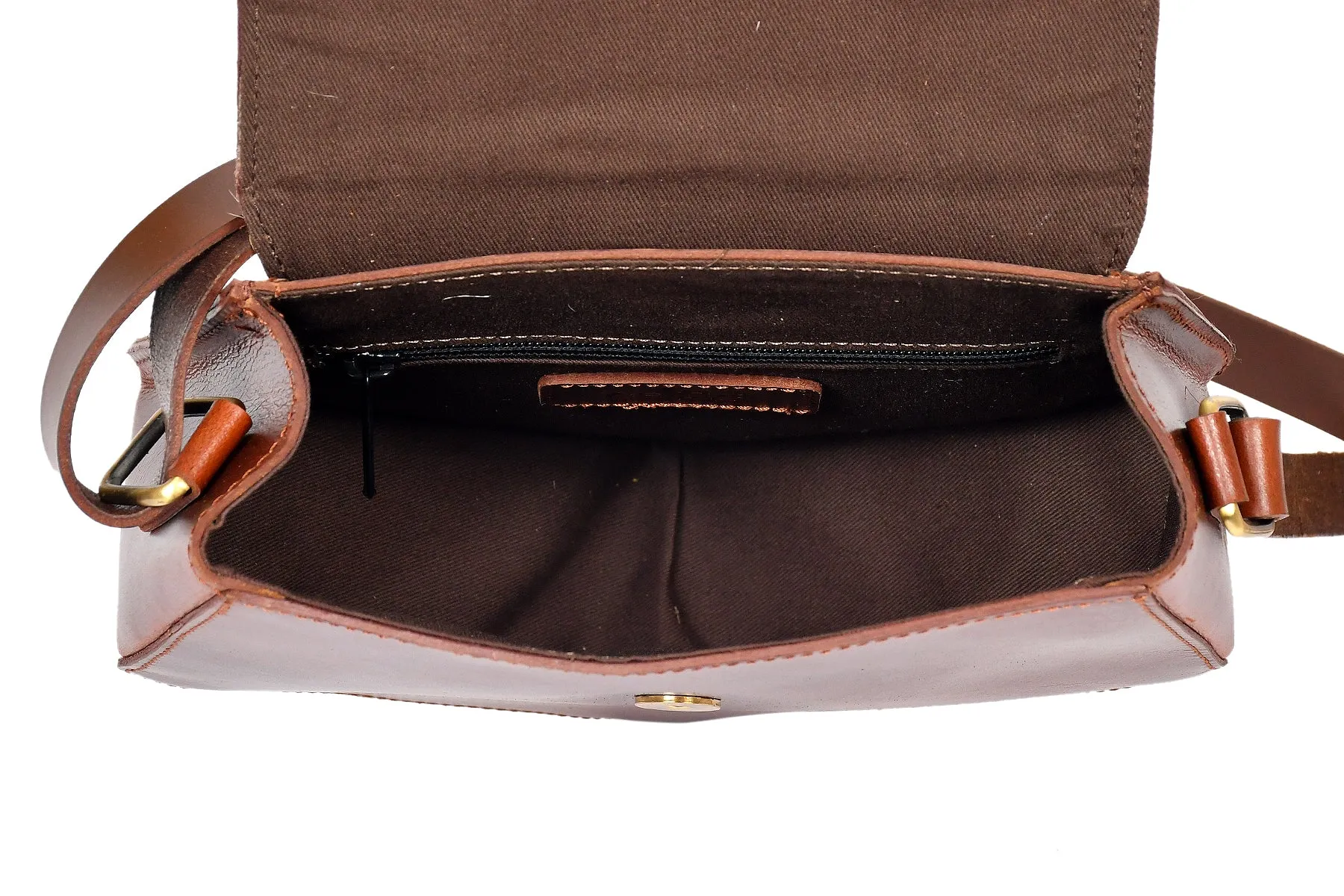 Celtic brown color pure leather with hair on leather sling bag for women and girls | Party wear,  Art: BG-1154