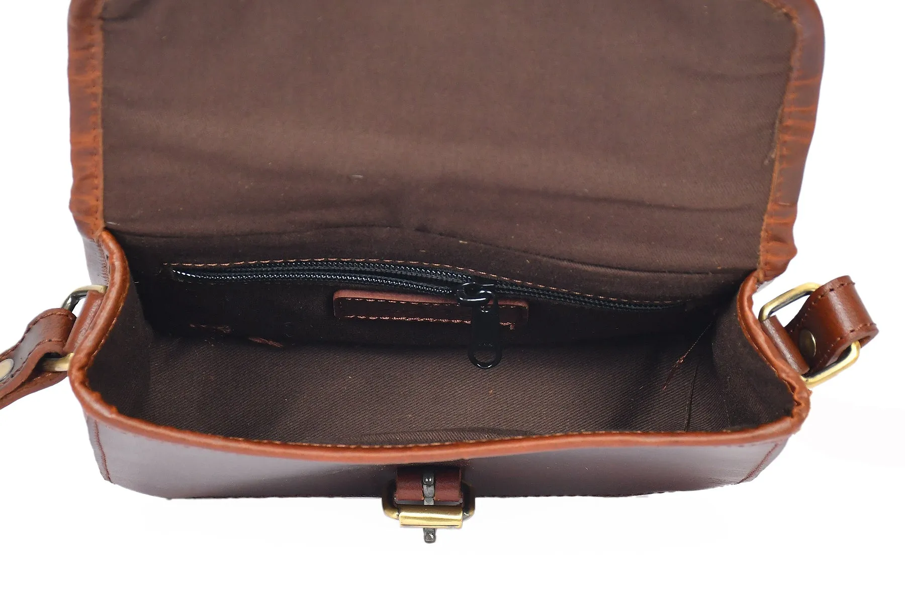 Celtic brown color pure leather with hair on leather sling bag for women and girls | Party wear,  Art: BG-1159