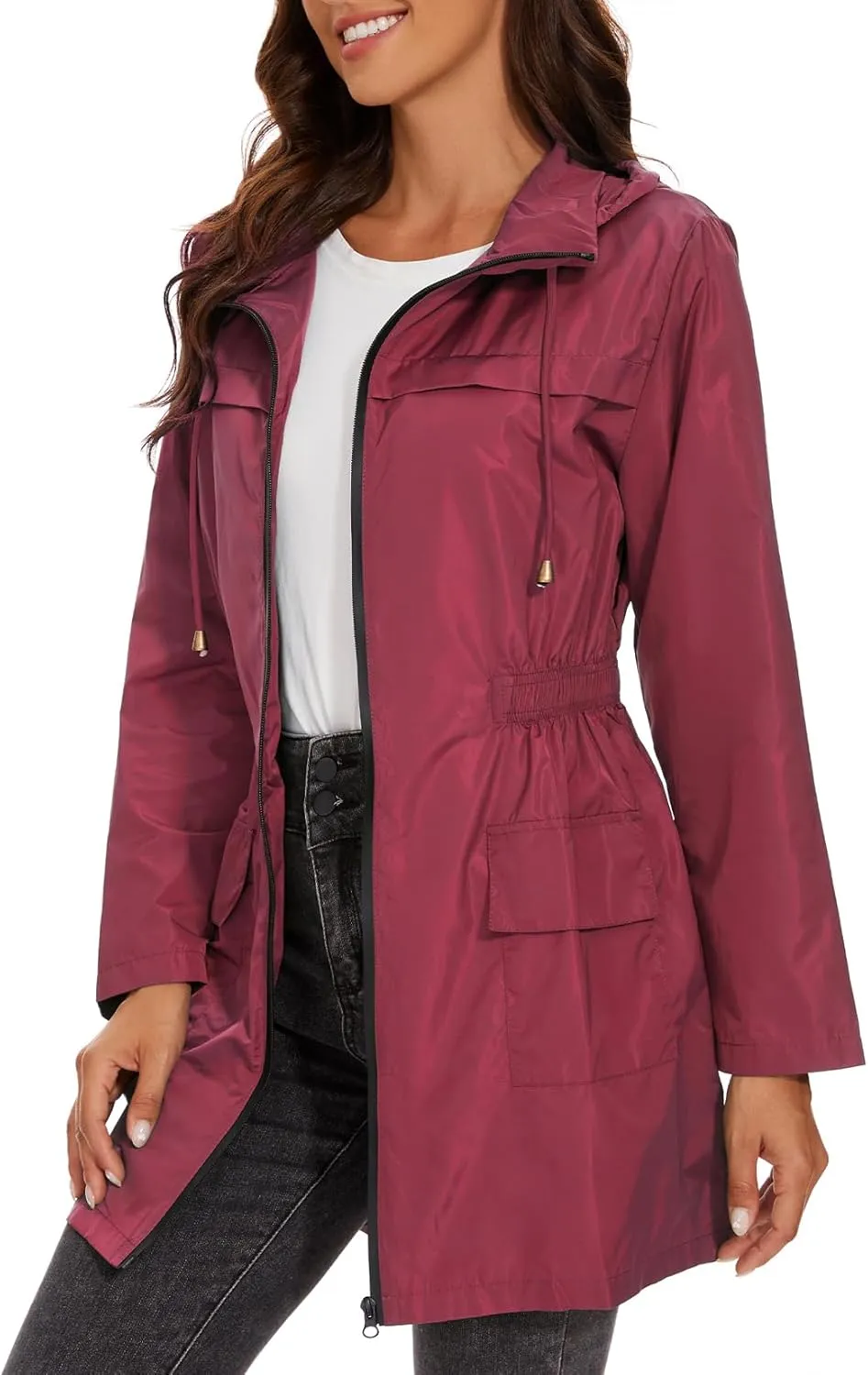 Century Star Packable Rain Jackets Waterproof Womens Rain Coats with Hood Lightweight Windbreaker Jacket