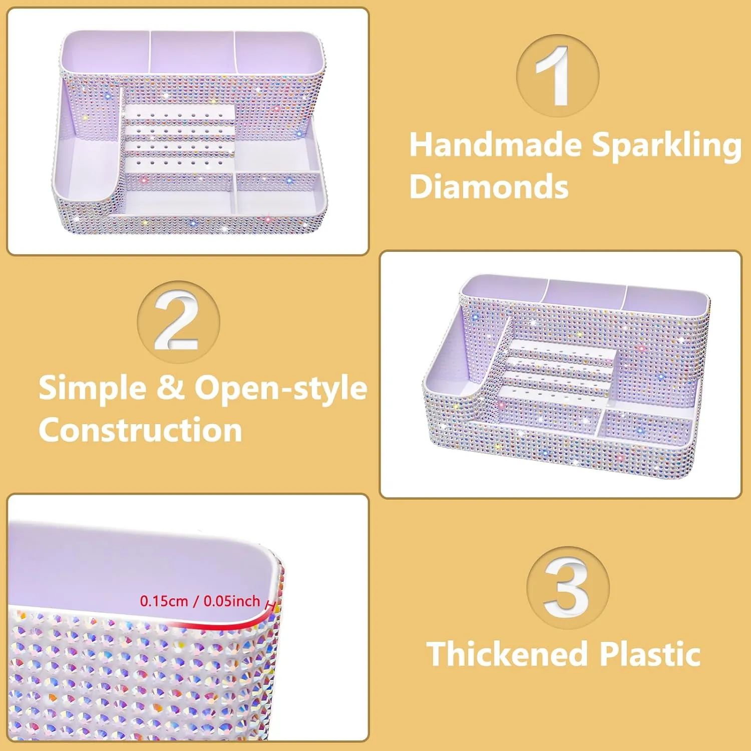 CGBE Nail Drill Holder, 28 Holes Drill Bit Holder for Nails, Professional Nail Tool Organizer, Nail Desk Organizer for Nail Tech, Nail Salon DIY Use - Bling dz-White (Not Including Nail Drill Set)