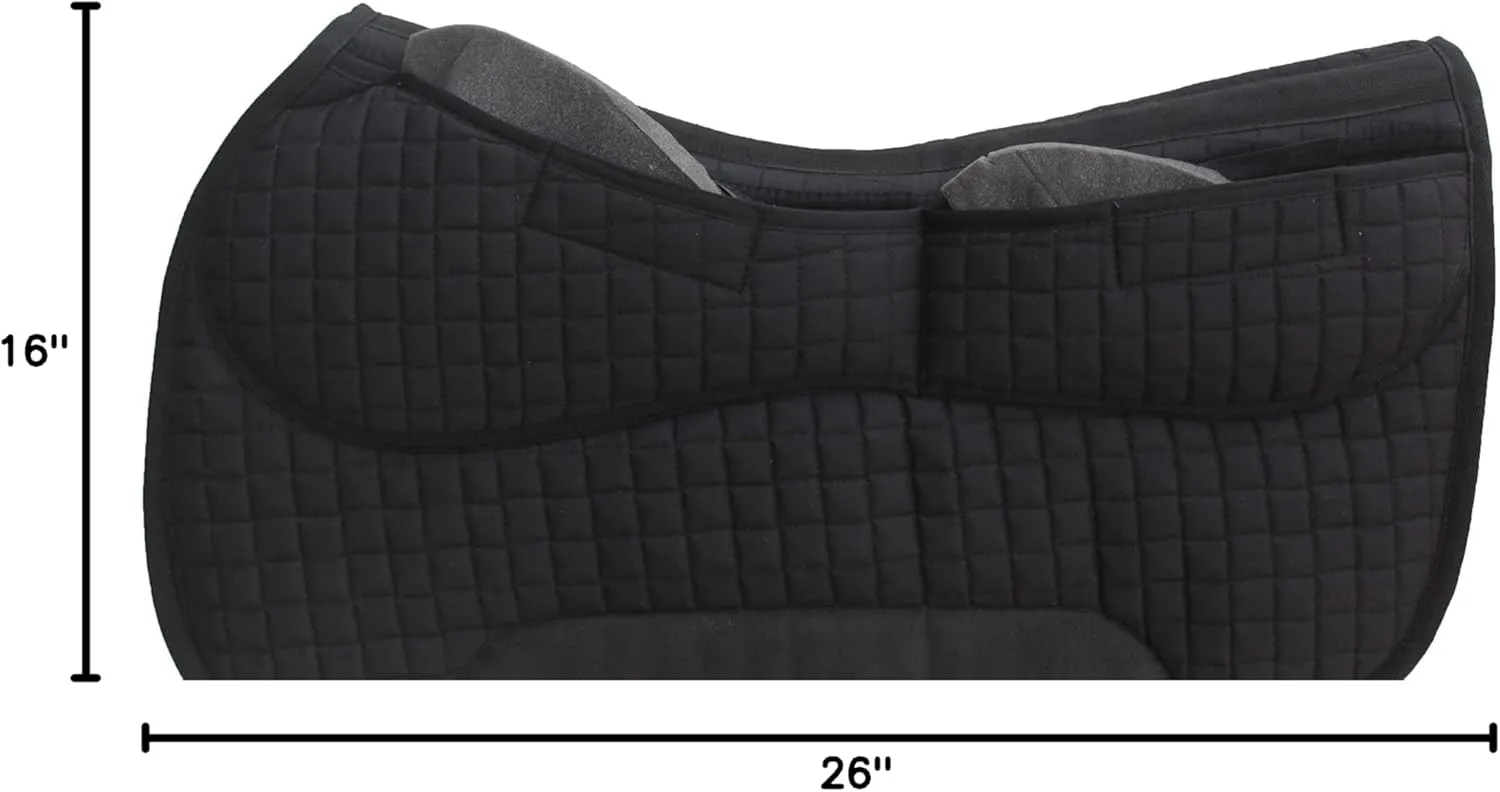 CHALLENGER Horse Saddle PAD 26" x 16" Neoprene Comfort Padded Quilted Removable Foam Inserts 39TS12