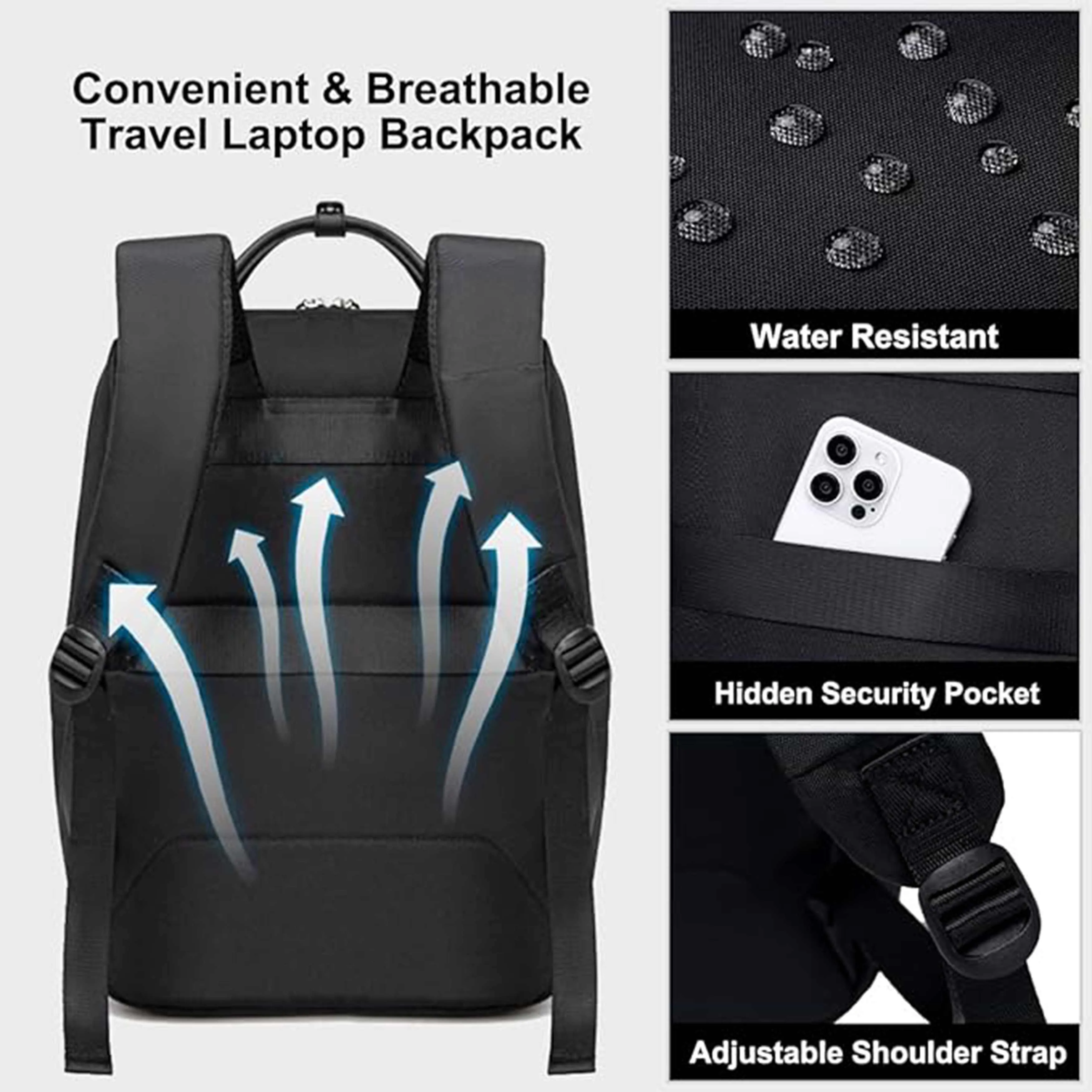 Chantria Premium Lightweight Laptop backpack for Women Water Resistant Multifunctional Anti-Theft Daypack with Separate Laptop Compartment, CB00639