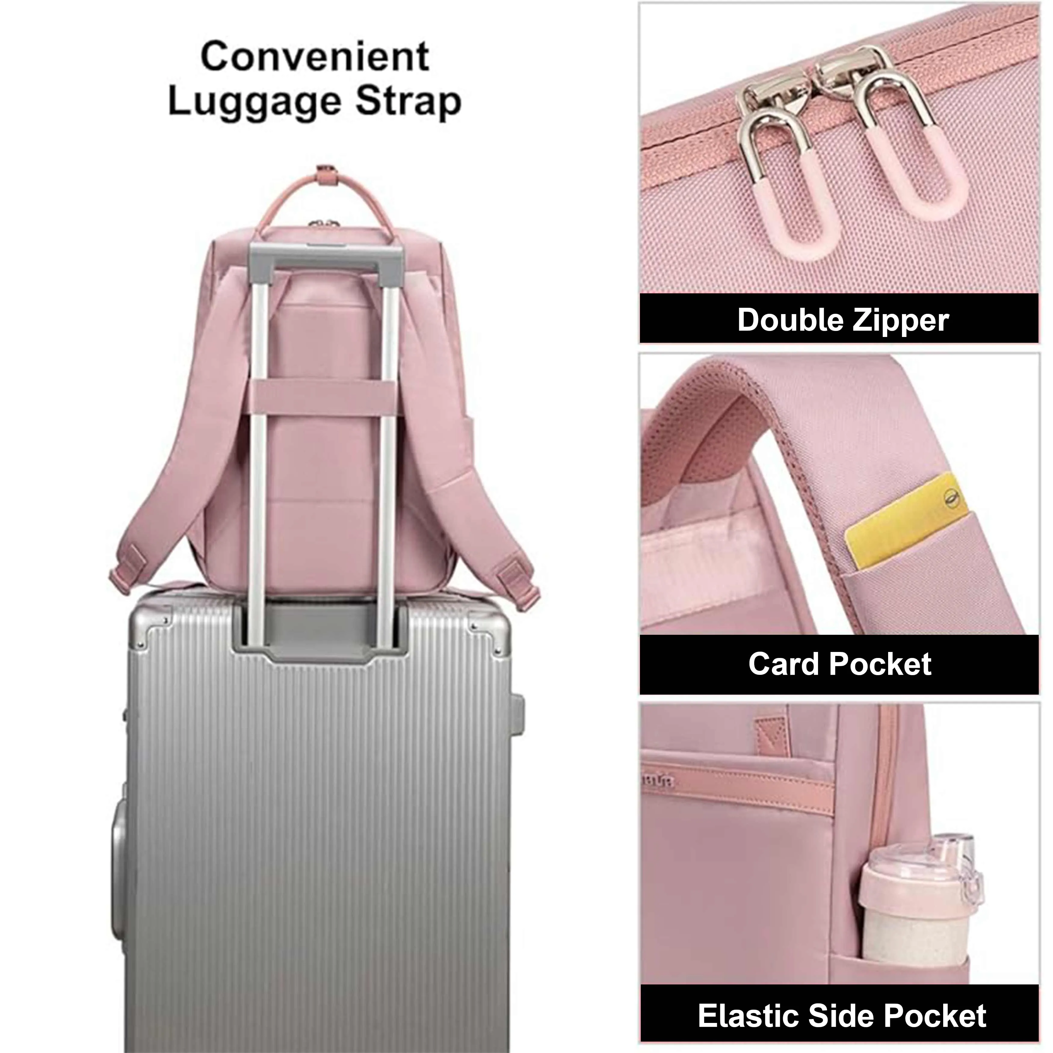 Chantria Premium Lightweight Laptop backpack for Women Water Resistant Multifunctional Anti-Theft Daypack with Separate Laptop Compartment, CB00639