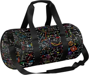 Chemical Molecule Formula Sports Gym Bag for Men Women Lightweight Travel Duffle Bag with Shoulder Strap Waterproof Carry On Weekender Overnight Bag for Travel Sports Gym