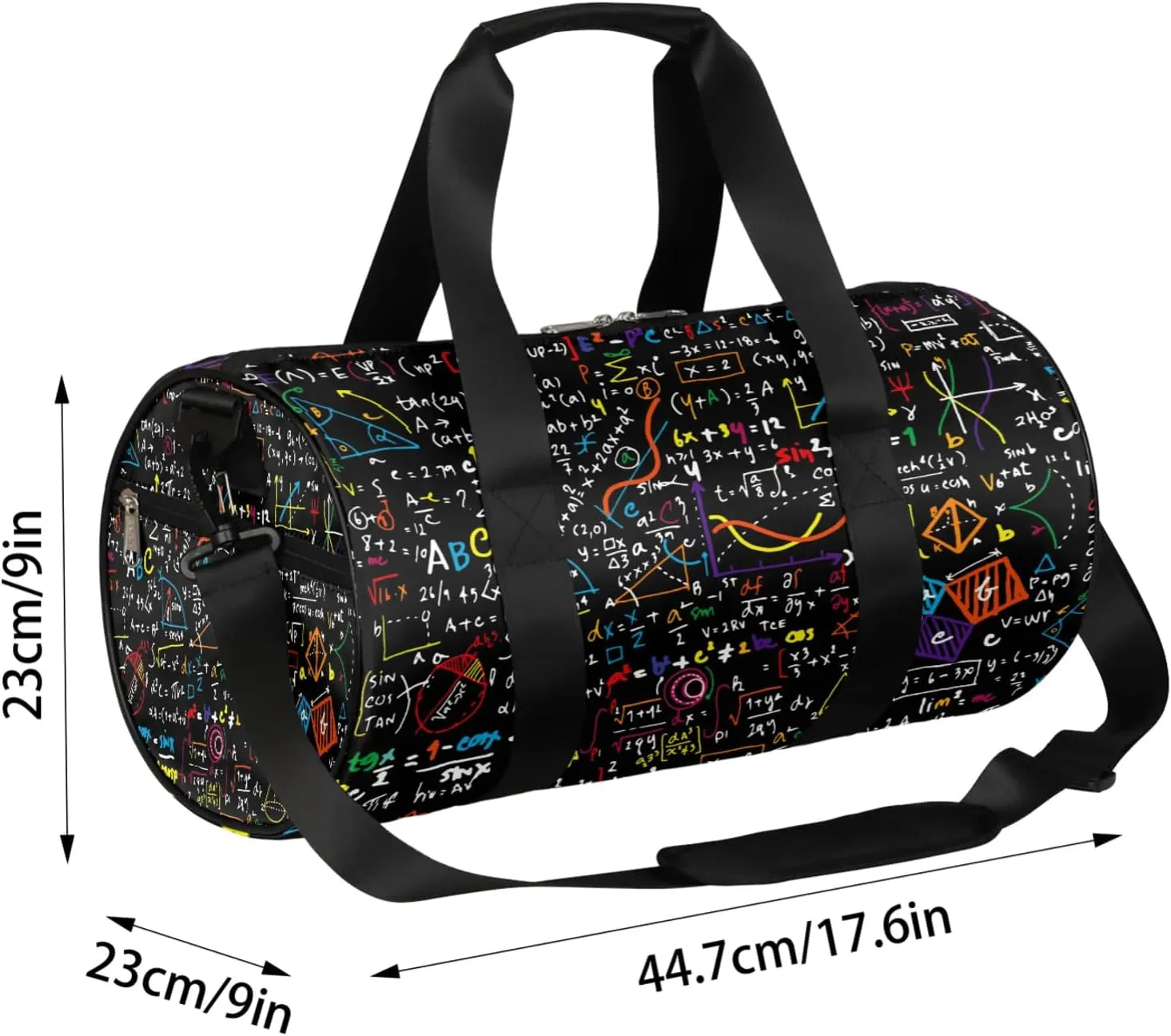 Chemical Molecule Formula Sports Gym Bag for Men Women Lightweight Travel Duffle Bag with Shoulder Strap Waterproof Carry On Weekender Overnight Bag for Travel Sports Gym