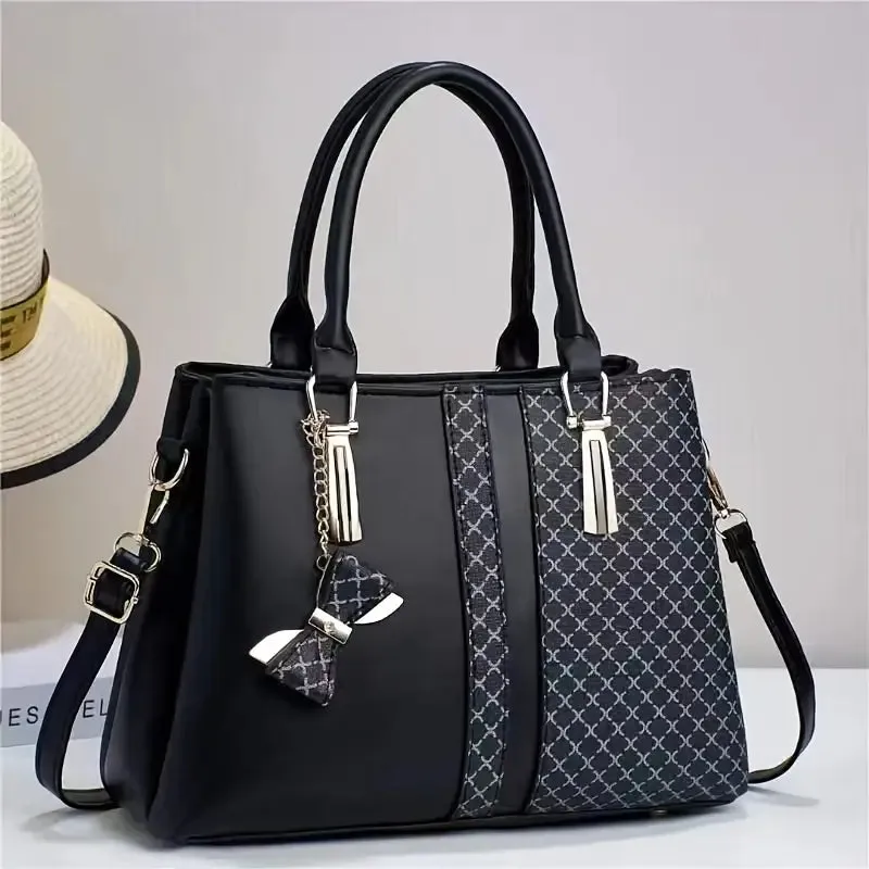 Chic Women's Tote Bag   Free Acrylic Handbag Organiser