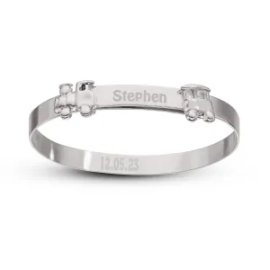Children's Personalised Choo Choo Train Baby Baby Bangle (0-1 years)