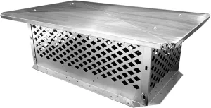 Chimney Cap,17" x 35"Chimney Cover, Bottom Installation Method Adjustable to Fit Outside Existing Clay Flue Tile Dimensions 16.7" x 34.7" to 19.3" x 37.3", All Stainless Steel Structure