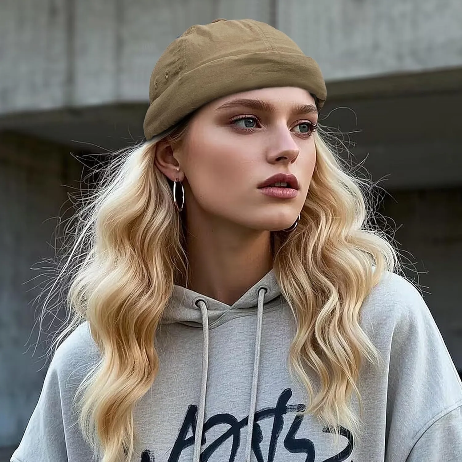 CLAPE Cotton Brimless Hat Fisherman No Visor Skull Beanie Docker Leon Harbour Hat Roll-up Edge Hip hop Hats