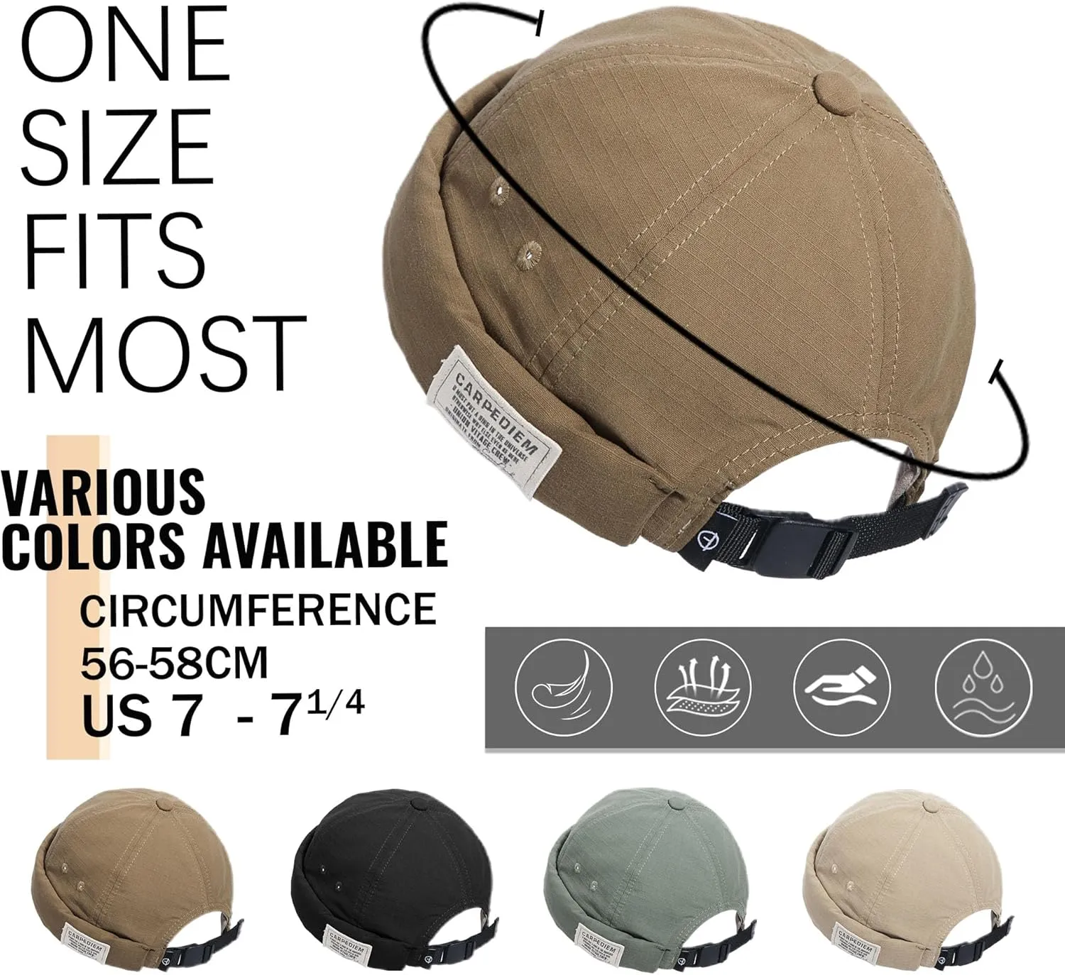 CLAPE Cotton Brimless Hat Fisherman No Visor Skull Beanie Docker Leon Harbour Hat Roll-up Edge Hip hop Hats