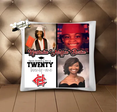 Class of, Senior Personalized Photo Throw Pillowcase