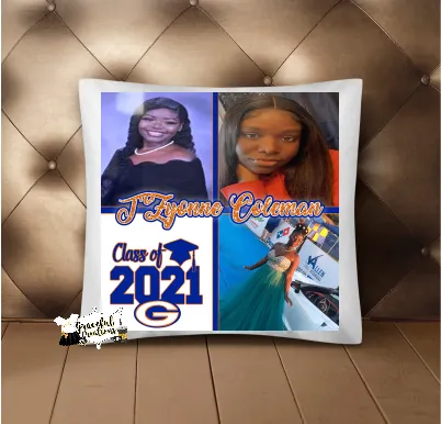 Class of, Senior Personalized Photo Throw Pillowcase