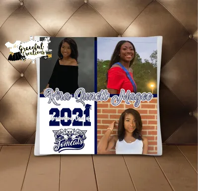 Class of, Senior Personalized Photo Throw Pillowcase