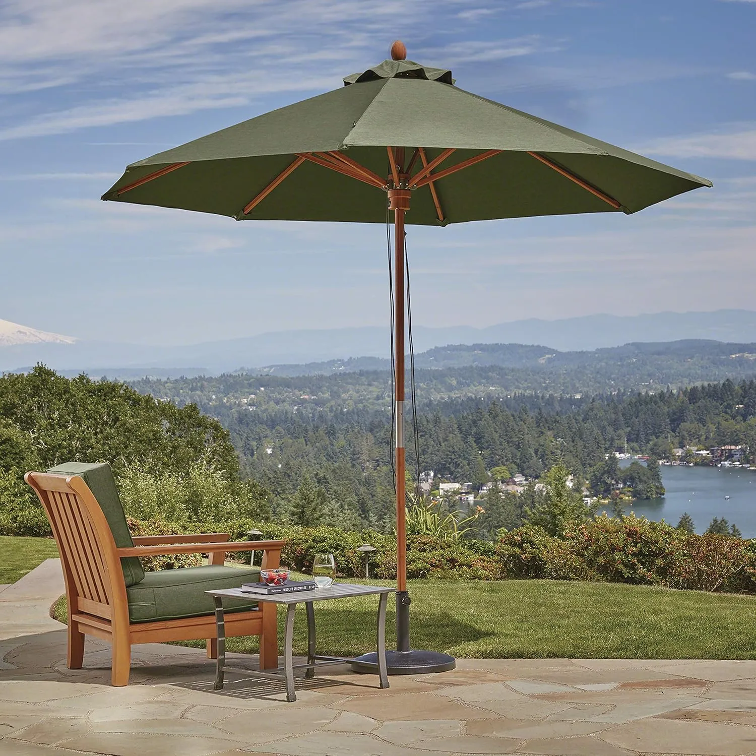 Classic Accessories Montlake FadeSafe Water-Resistant Patio Lounge Back Cushion Cover, 21 x 15 x 4 Inch, Heather Fern, Patio Furniture Cushion Covers (Pack of 2)