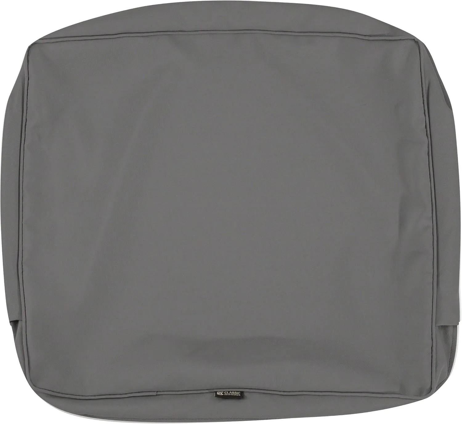 Classic Accessories Montlake Water-Resistant 25 x 22 x 4 Inch Outdoor Back Cushion Slip Cover, Patio Furniture Cushion Cover, Light Charcoal Grey, Patio Furniture Cushion Covers