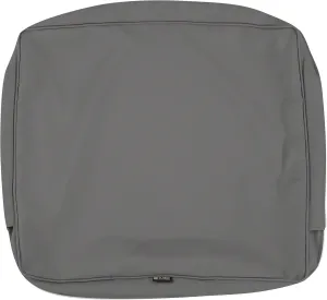 Classic Accessories Montlake Water-Resistant 25 x 22 x 4 Inch Outdoor Back Cushion Slip Cover, Patio Furniture Cushion Cover, Light Charcoal Grey, Patio Furniture Cushion Covers