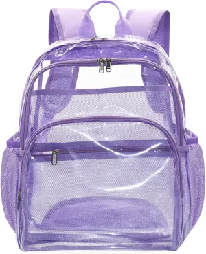 Clear Backpack, Clear Bag Stadium Large See Through Bookbag Heavy Duty PVC Transparent Backpacks for School