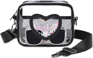 Clear Crossbody Bag for Women Girls Kids Purse Toddlers Shoulder Messenger Handbags Transparent Bags Wallet Pouch