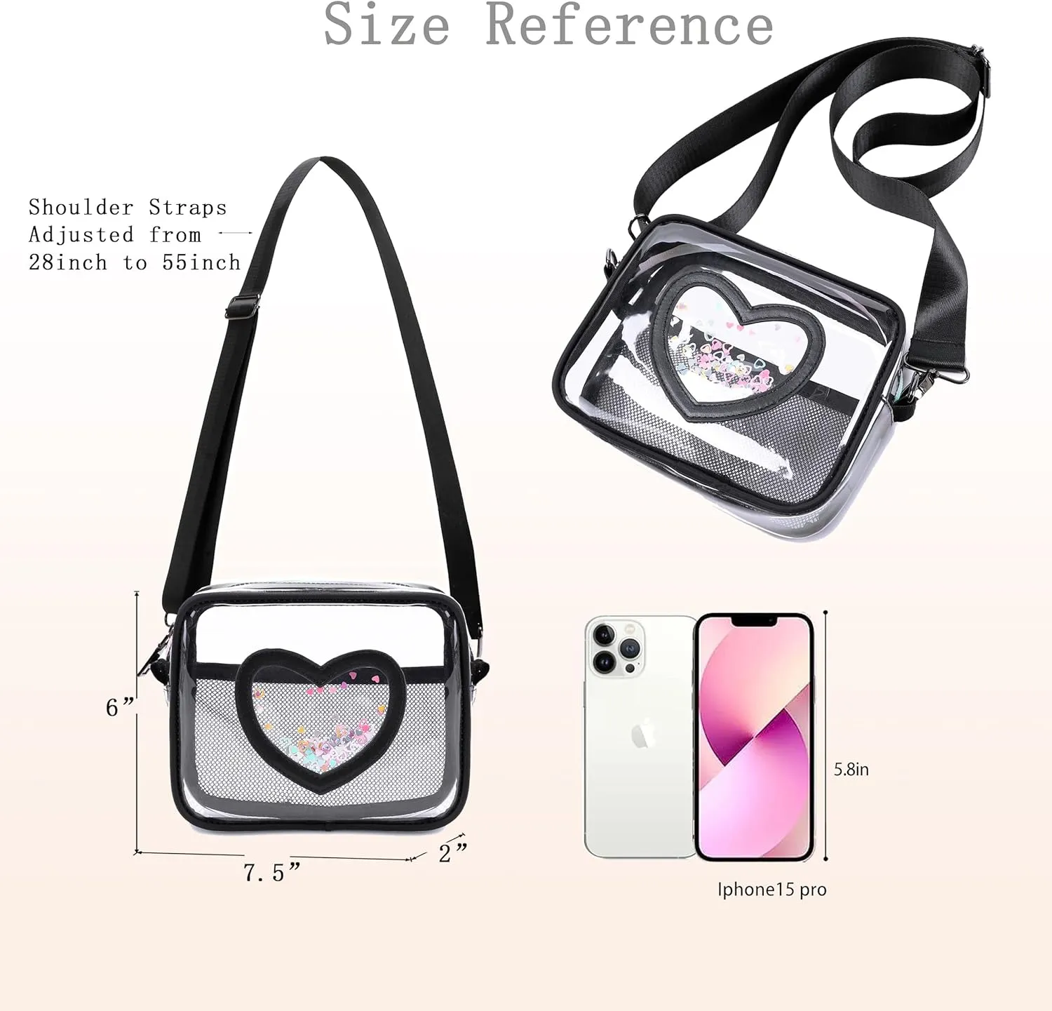 Clear Crossbody Bag for Women Girls Kids Purse Toddlers Shoulder Messenger Handbags Transparent Bags Wallet Pouch