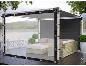 Clear Pergola Side Panels Outdoor Transparent Tarpaulin Curtains Tear-Resistant Tarpaulin, for Gazebo, Front Porch, Pergola (Color : Clear, Size : 1x3m/3.28x9.84ft)