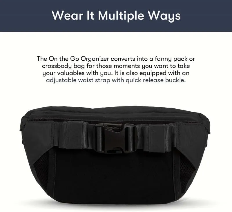 Colugo On-The-Go Stroller Organizer Insert with Zipper, Stroller Caddy with Cup Holder, Stroller Accessories for Parents specially designed to fit to your stroller with Non Slip Straps (Black)
