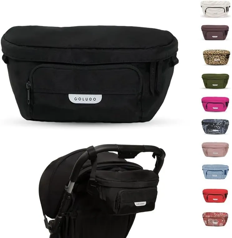 Colugo On-The-Go Stroller Organizer Insert with Zipper, Stroller Caddy with Cup Holder, Stroller Accessories for Parents specially designed to fit to your stroller with Non Slip Straps (Black)