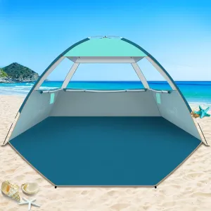 COMMOUDS Beach Tent Sun Shade for 3/4-5/6-7/8-10 Person, UPF 50  Beach Sun Shelter Canopy Tent, Lightweight, Easy Set Up and Carry