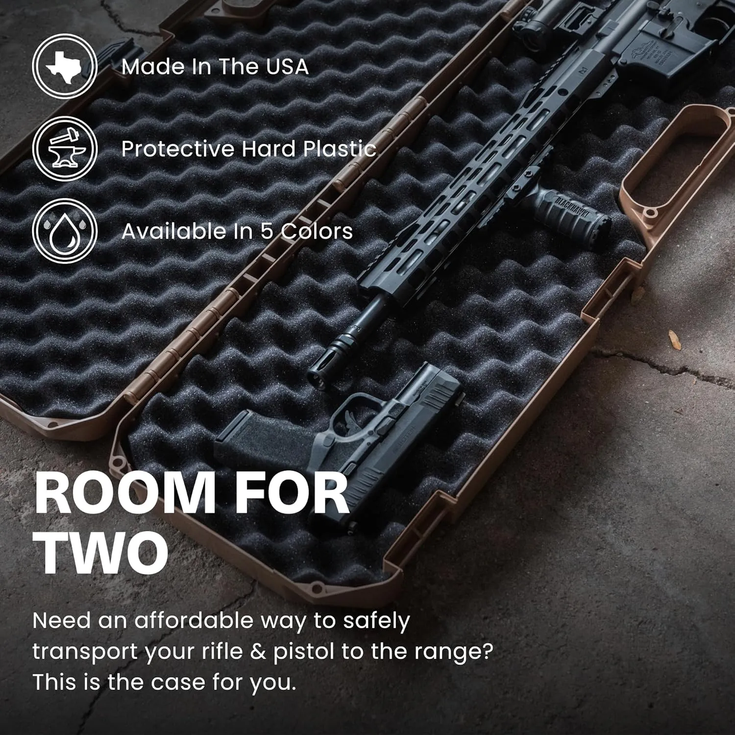 Condition 1 42” Economy Single Scope Hard Gun Carrying Case Model 210 with Foam, Long Storage Case, Lockable TSA Friendly, Water Resistant, Made in USA, 42.03"x10.50"x3.81"